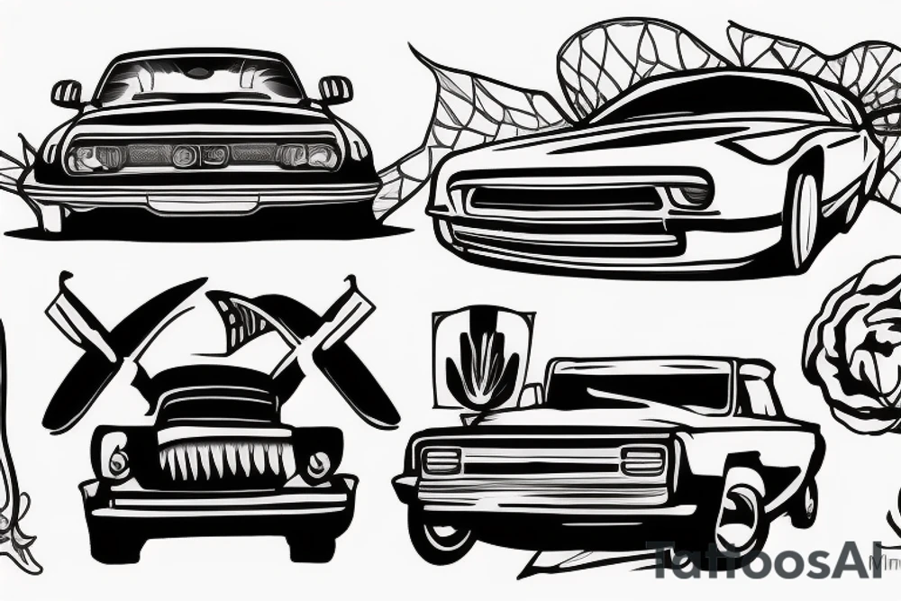 minimalistic car tattoo idea