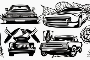minimalistic car tattoo idea