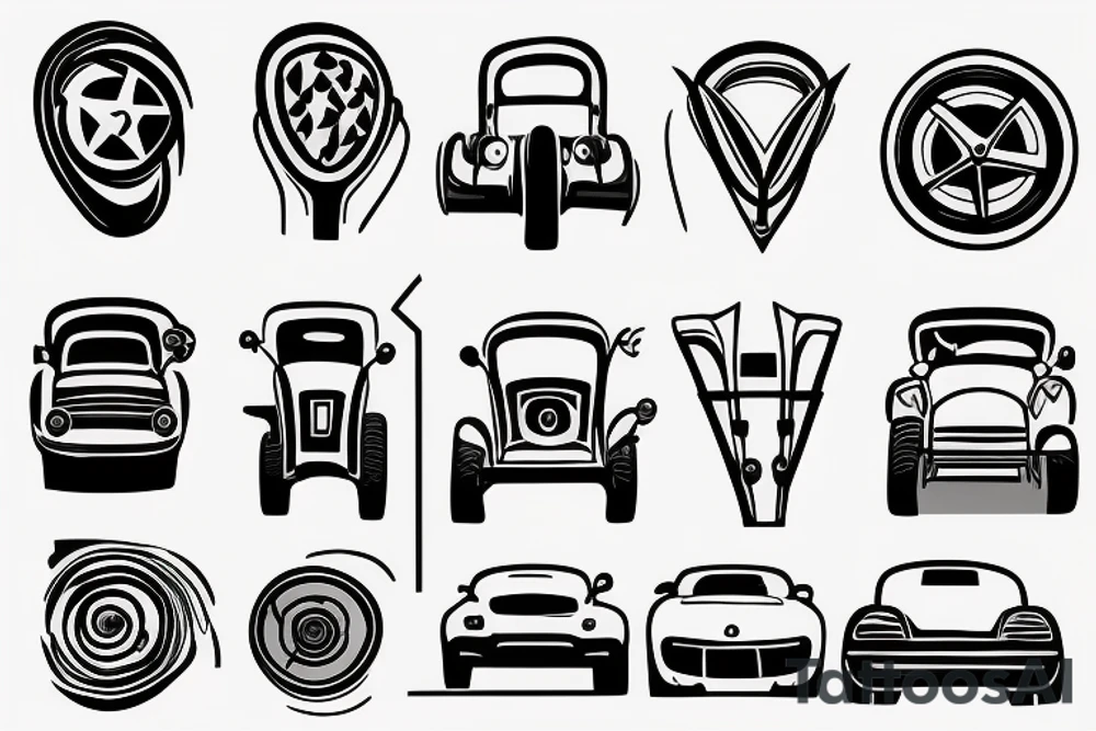 minimalistic car tattoo idea