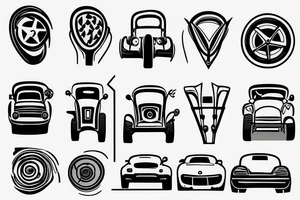 minimalistic car tattoo idea