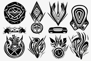 minimalistic car tattoo idea
