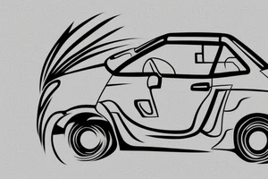 minimalistic car side view tattoo idea