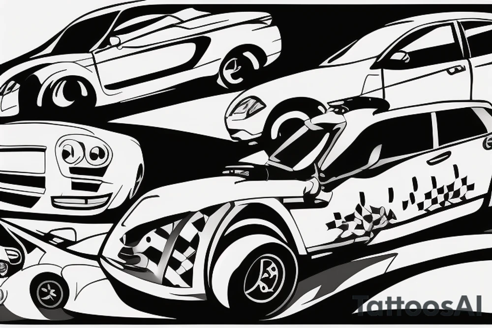 minimalistic car side view tattoo idea