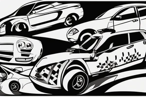 minimalistic car side view tattoo idea
