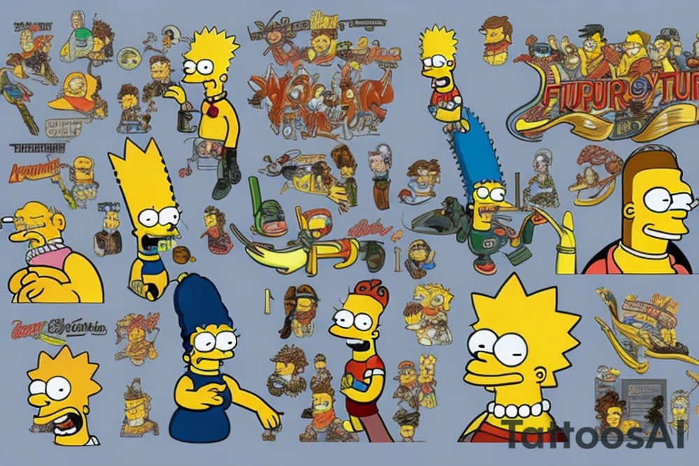 Futurama vs Simpsons tattoo idea
