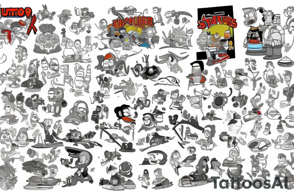 Futurama vs Simpsons tattoo idea