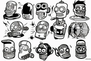Fry and Bender from futurama War tattoo idea