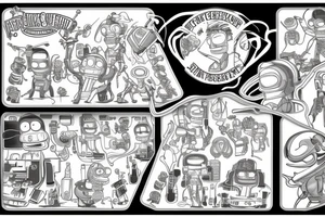 Fry and Bender from futurama War tattoo idea