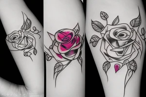 Rose with a heart in the center tattoo idea
