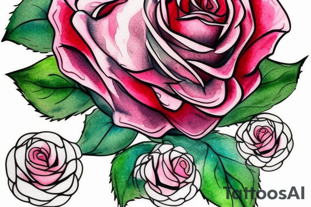 Rose with a heart in the center tattoo idea