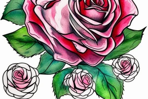 Rose with a heart in the center tattoo idea