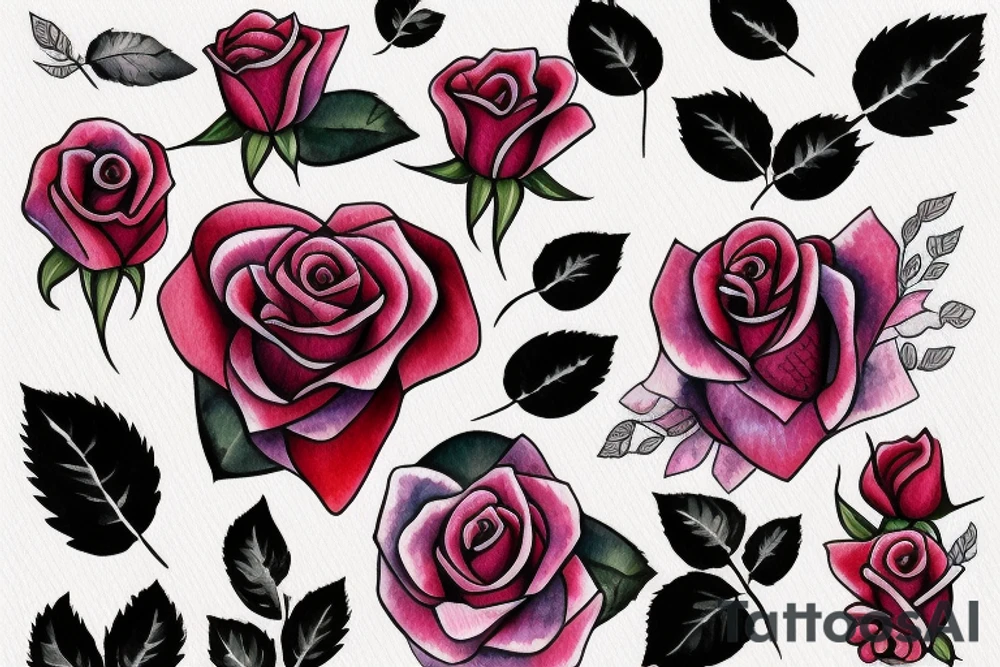 Rose with a heart in the the bud tattoo idea