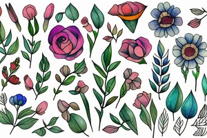 Wildflowers around a triangle tattoo idea