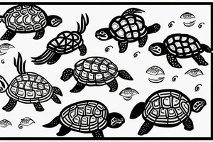 Turtles swimming tattoo idea