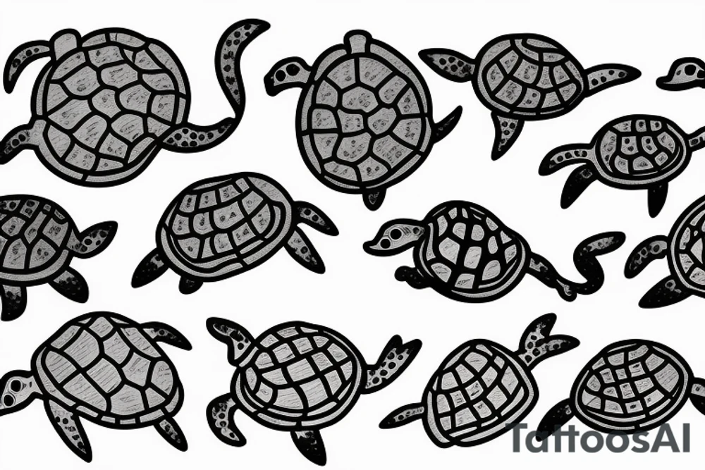 Turtles swimming tattoo idea