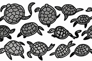 Turtles swimming tattoo idea