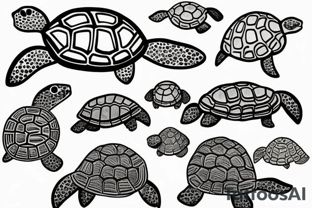 Turtles swimming tattoo idea