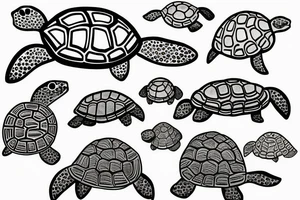 Turtles swimming tattoo idea