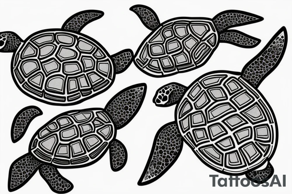 Turtles swimming tattoo idea
