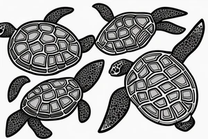 Turtles swimming tattoo idea