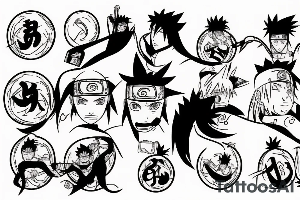 Naruto tattoo with the nine talied beast tattoo idea