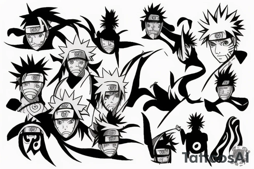 Naruto tattoo with the nine talied beast tattoo idea