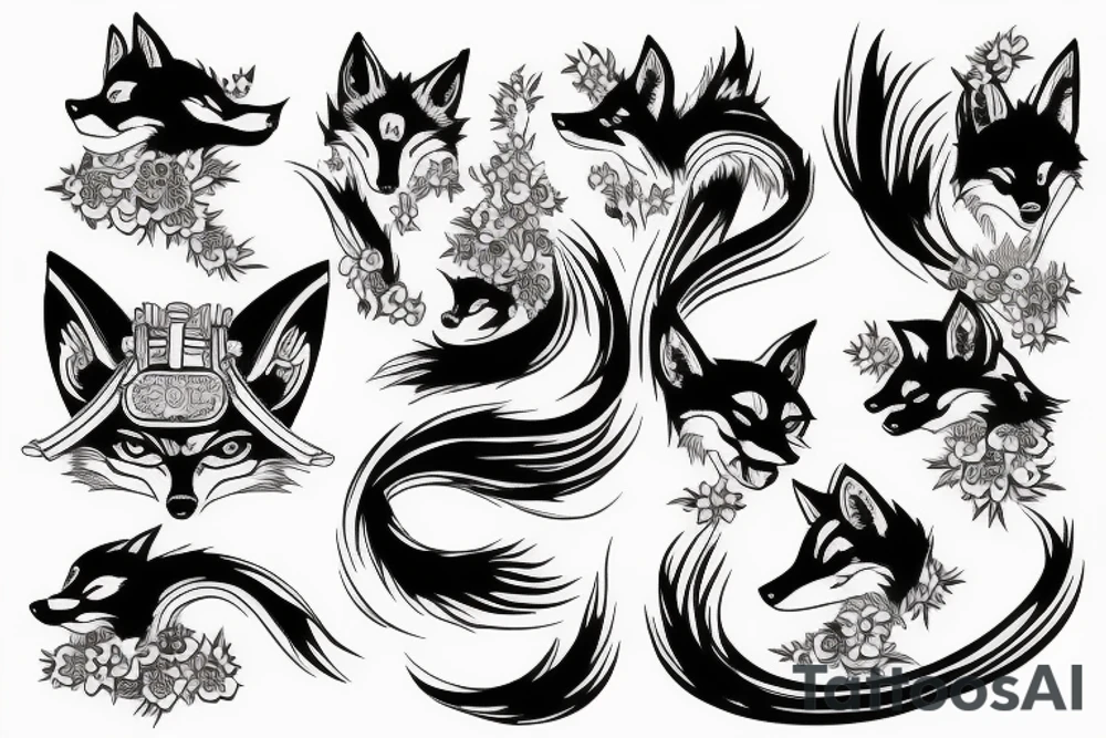 japan, fox, spirit, samurai, japanese temple tattoo idea
