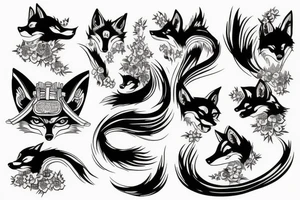 japan, fox, spirit, samurai, japanese temple tattoo idea