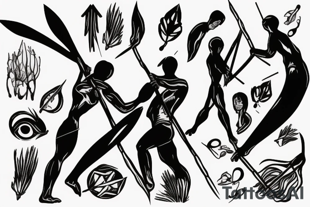 crossing spears to  show always together as brothers tattoo idea