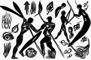 crossing spears to  show always together as brothers tattoo idea