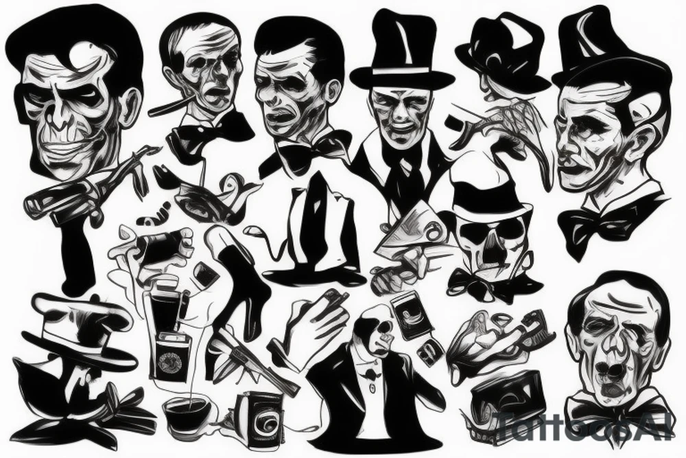mafia gangster tattoo idea