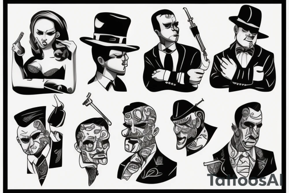 mafia gangster tattoo idea