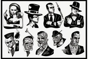 mafia gangster tattoo idea