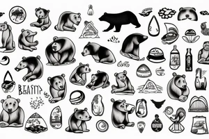 bear at the beach tattoo idea