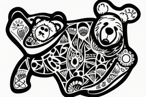 bear at the beach tattoo idea