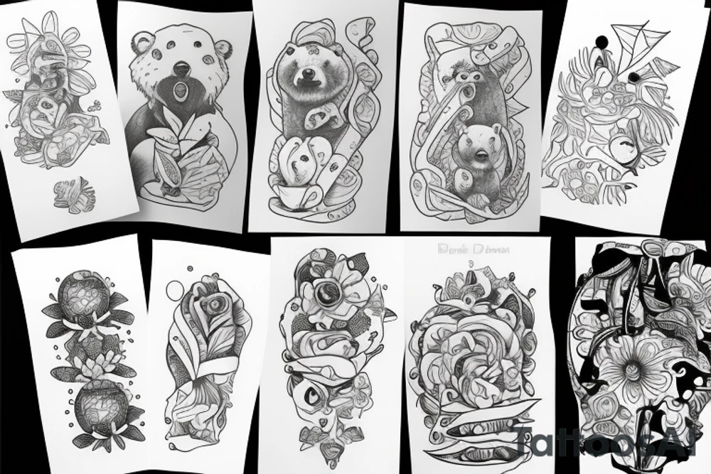bear at the beach tattoo idea