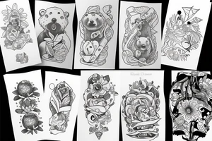 bear at the beach tattoo idea