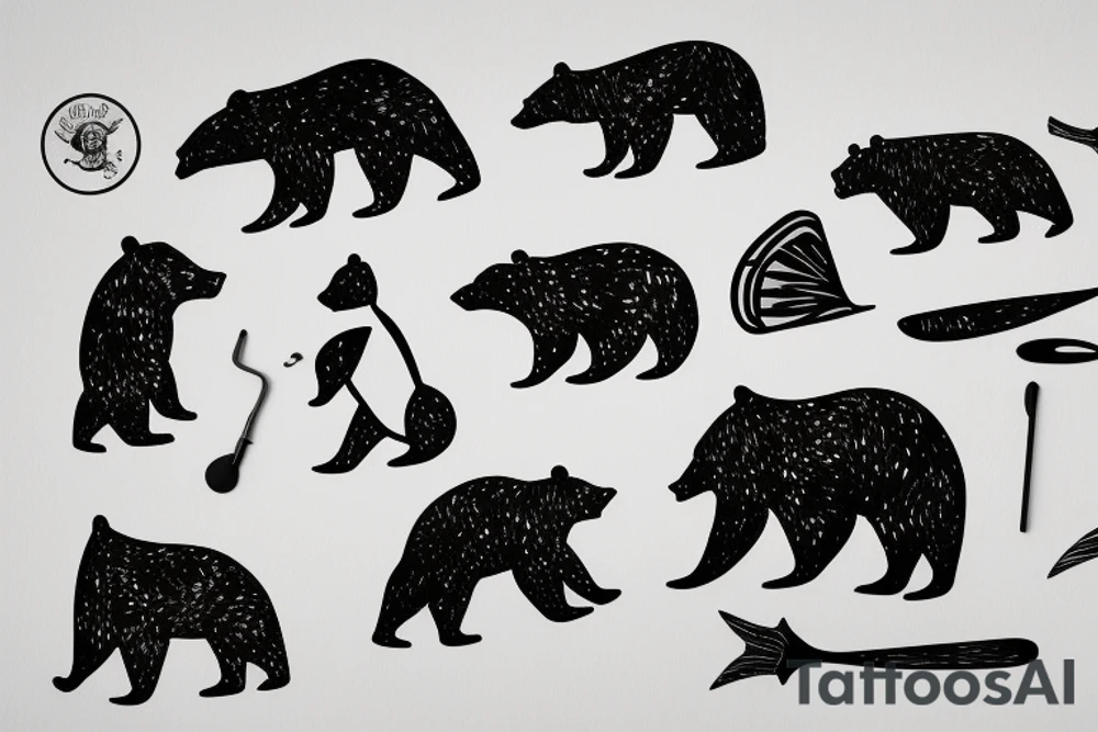 bear at the beach tattoo idea