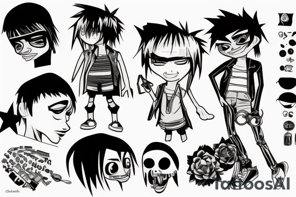2d from gorillaz tattoo idea