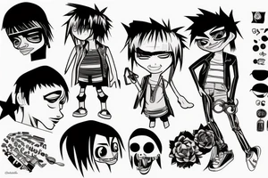 2d from gorillaz tattoo idea