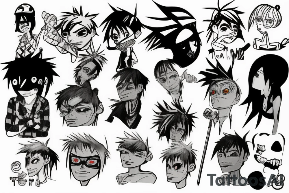 2d from gorillaz tattoo idea