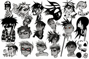 2d from gorillaz tattoo idea