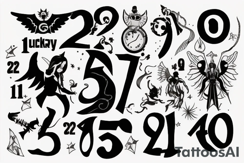 About my life, birthday 10-12, lucky number 9, Aquarius, angel fighting demons in real world tattoo idea