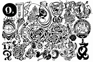 About my life, birthday October 12, 1994, luck 9, Aquarius, diplomatic, attracting love, power, money and wellness tattoo idea