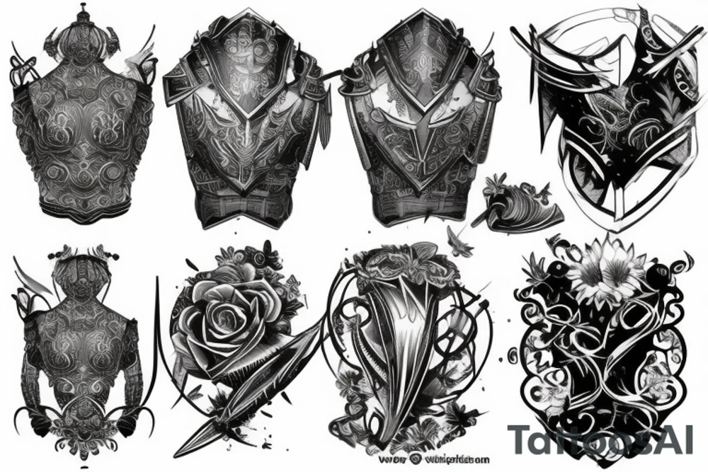Shoulder armor tattoo idea