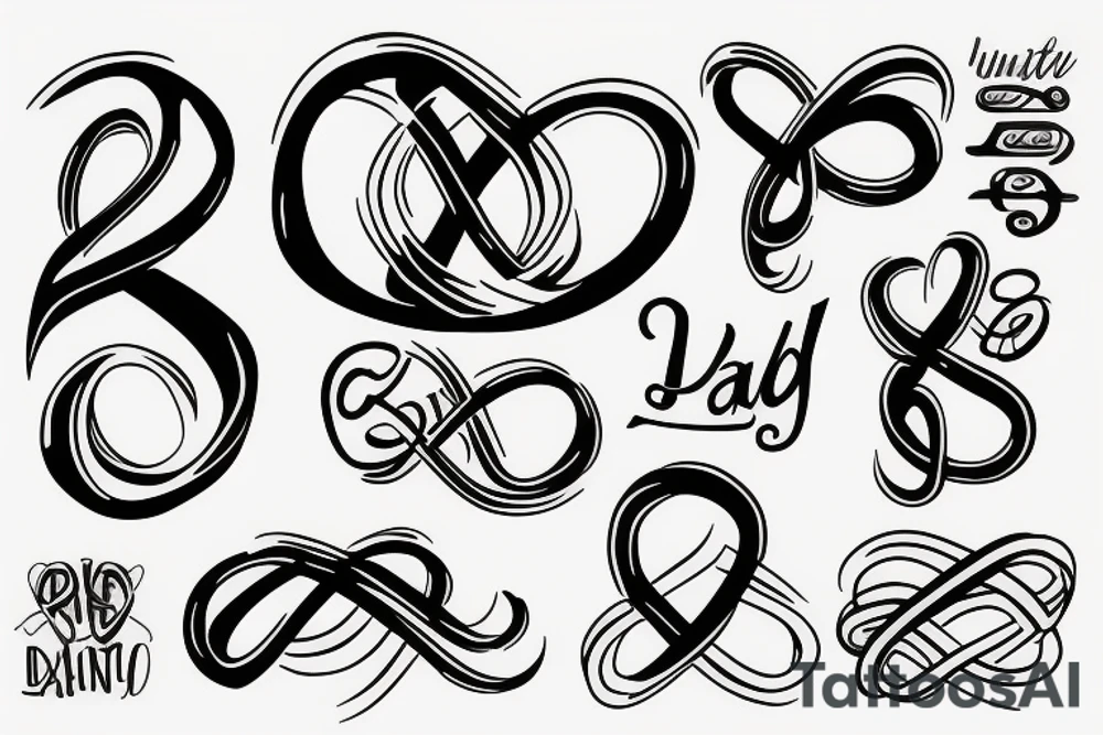 Infinity symbol with dad text tattoo idea