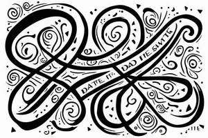 Infinity symbol with dad text with date 11-1-20 tattoo idea