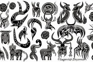 Saggitarius capricorn taurus tattoo idea
