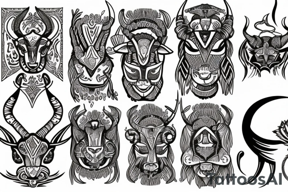Saggitarius capricorn taurus cancer tattoo idea