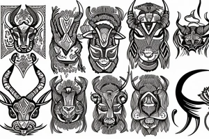 Saggitarius capricorn taurus cancer tattoo idea